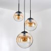 Gastor hanging light, globe light, pendant light 30 cm Amber, clear, 3-light sources