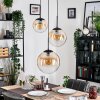 Gastor hanging light, globe light, pendant light 30 cm Amber, clear, 3-light sources