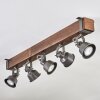 Pehefito ceiling light, ceiling spotlight dark brown, grey, 5-light sources