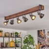 Pehefito ceiling light, ceiling spotlight dark brown, grey, 6-light sources