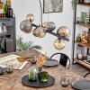 Chehalis hanging light, globe light, pendant light Amber, Smoke-coloured, 10-light sources