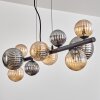 Chehalis hanging light, globe light, pendant light Amber, Smoke-coloured, 10-light sources