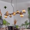 Chehalis hanging light, globe light, pendant light Amber, Smoke-coloured, 10-light sources