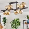 Gastor ceiling light, globe light Amber, 8-light sources