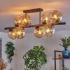 Gastor ceiling light, globe light Amber, 8-light sources