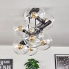 Gastor ceiling light, globe light clear, 8-light sources