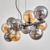 Gastor hanging light, globe light, pendant light Amber, Smoke-coloured, 10-light sources