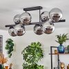 Gastor ceiling light, globe light chrome, Smoke-coloured, 8-light sources