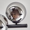 Gastor ceiling light, globe light chrome, Smoke-coloured, 8-light sources