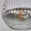 Ripoll ceiling light, globe light chrome, clear, Smoke-coloured, 1-light source