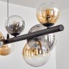 Chehalis hanging light, globe light, pendant light Amber, clear, Smoke-coloured, 10-light sources