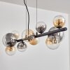 Chehalis hanging light, globe light, pendant light Amber, clear, Smoke-coloured, 10-light sources