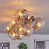 Koyoto ceiling light, globe light clear, Smoke-coloured, 10-light sources