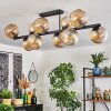 Koyoto ceiling light, globe light Amber, 10-light sources