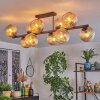 Koyoto ceiling light, globe light Amber, 10-light sources