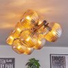 Koyoto ceiling light, globe light Amber, 10-light sources