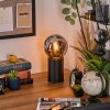 Gastor globe light, desk lamp, table lamp chrome, Smoke-coloured, 1-light source