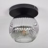 Ripoll ceiling light, globe light clear, Smoke-coloured, 1-light source