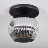 Ripoll ceiling light, globe light chrome, Smoke-coloured, 1-light source