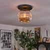 Ripoll ceiling light, globe light chrome, Smoke-coloured, 1-light source