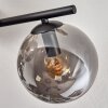 Gastor ceiling light, globe light chrome, Smoke-coloured, 4-light sources