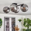 Gastor ceiling light, globe light chrome, Smoke-coloured, 4-light sources