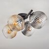 Gastor ceiling light, globe light Amber, clear, Smoke-coloured, 4-light sources