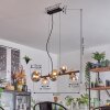 Chehalis hanging light, globe light, pendant light Amber, clear, Smoke-coloured, 8-light sources