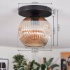 Ripoll ceiling light, globe light Amber, 1-light source