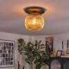 Ripoll ceiling light, globe light Amber, 1-light source