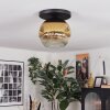 Ripoll ceiling light, globe light gold, clear, 1-light source