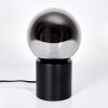 Gastor globe light, desk lamp, table lamp chrome, Smoke-coloured, 1-light source