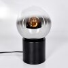 Gastor globe light, desk lamp, table lamp chrome, clear, Smoke-coloured, 1-light source