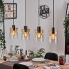 Hasvik hanging light, pendant light Amber, clear, 4-light sources