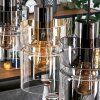 Hasvik hanging light, pendant light Amber, chrome, clear, Smoke-coloured, 4-light sources