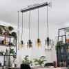 Hasvik hanging light, pendant light Amber, chrome, clear, Smoke-coloured, 4-light sources