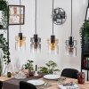 Hasvik hanging light, pendant light Amber, chrome, clear, Smoke-coloured, 4-light sources