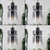 Hasvik hanging light, pendant light chrome, Smoke-coloured, 4-light sources