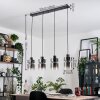 Hasvik hanging light, pendant light chrome, Smoke-coloured, 4-light sources