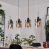 Hasvik hanging light, pendant light chrome, Smoke-coloured, 4-light sources