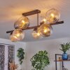 Koyoto ceiling light, globe light Amber, clear, Smoke-coloured, 8-light sources