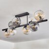 Koyoto ceiling light, globe light Amber, clear, Smoke-coloured, 8-light sources