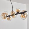 Chehalis hanging light, globe light, pendant light Amber, clear, 8-light sources