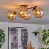 Gastor ceiling light, globe light Amber, 4-light sources