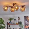 Gastor ceiling light, globe light Amber, 4-light sources