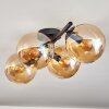 Gastor ceiling light, globe light Amber, 4-light sources