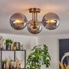 Cabalonga ceiling light, globe light brass, 3-light sources