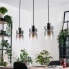 Hasvik hanging light, pendant light chrome, black, 3-light sources