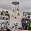 Hasvik hanging light, pendant light chrome, black, 5-light sources