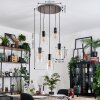 Hasvik hanging light, pendant light chrome, black, 5-light sources